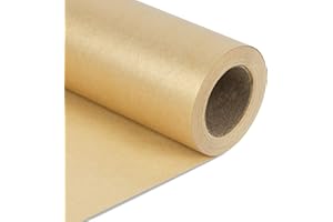 NESCCI Gold Matte Wrapping Paper,Solid Color Pearly-Lustre Paper,Gift Wrapping Paper,Perfect for Wedding,Valentine's Day,Birthday,Christmas,Baby Shower,DIY Bouquet (17 Inches X 32.8 Feet)