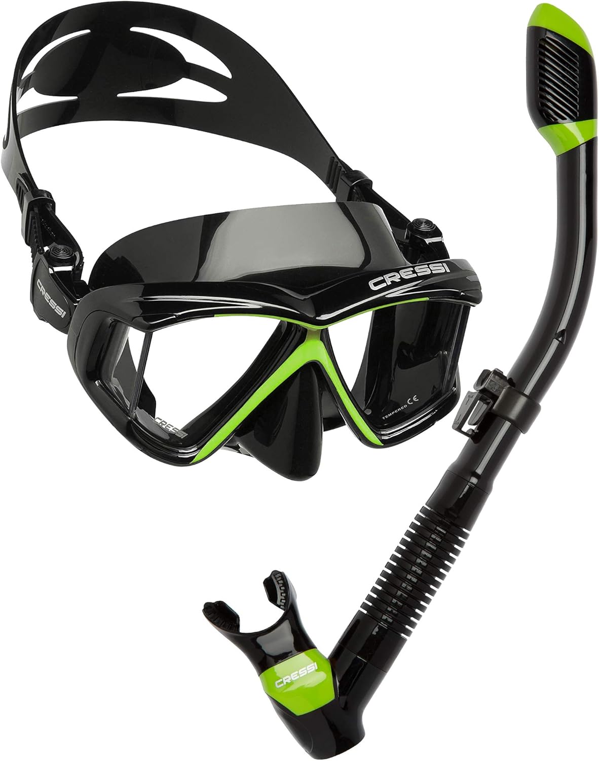 designed in Italy Cressi Adult Diving Snorkeling Mask Snorkel Kit for