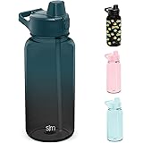 Simple Modern 32oz Water Bottle with Silicone Straw Lid & Motivational Measurement Markers | Reusable BPA-Free Tritan Plastic