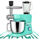 COOKLEE 6-IN-1 Stand Mixer, 8.5 Qt. Multifunctional Electric Kitchen Mixer with 9 Accessories for Most Home Cooks, SM-1507BM,