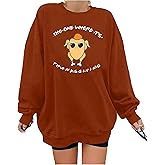 MNLYBABY Thanksgiving Sweatshirt Women Oversized Friends Thanksgiving Turkey Graphic Shirt Grateful Blessed Long Sleeve Tops
