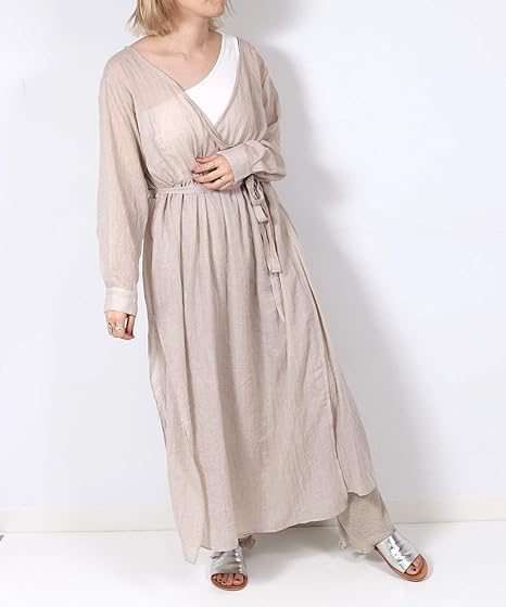 Amazon Co Jp レッドチョップワークス カシュクール 2way ワンピース レディース 38 ベージュ 服 ファッション小物