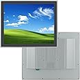 TouchWo 19 inch Capacitive Multi-Touchscreen Industrial Embedded Win-10 PC Monitor, IP65 Screen with 10 Points Touch Display, i3+RAM 4G+128G SSD, Integrated Phoenix2pin, HD-MI-Out & USB Ports