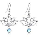 lotus/Pressed Flower/Shamrock/Forget Not Me/Four Leaf Clover/Tree of Life/Cross/Rose/Earring 925 Sterling Silver Astronaut/Raccoon/Moth/Sunflower Jewelry for Women