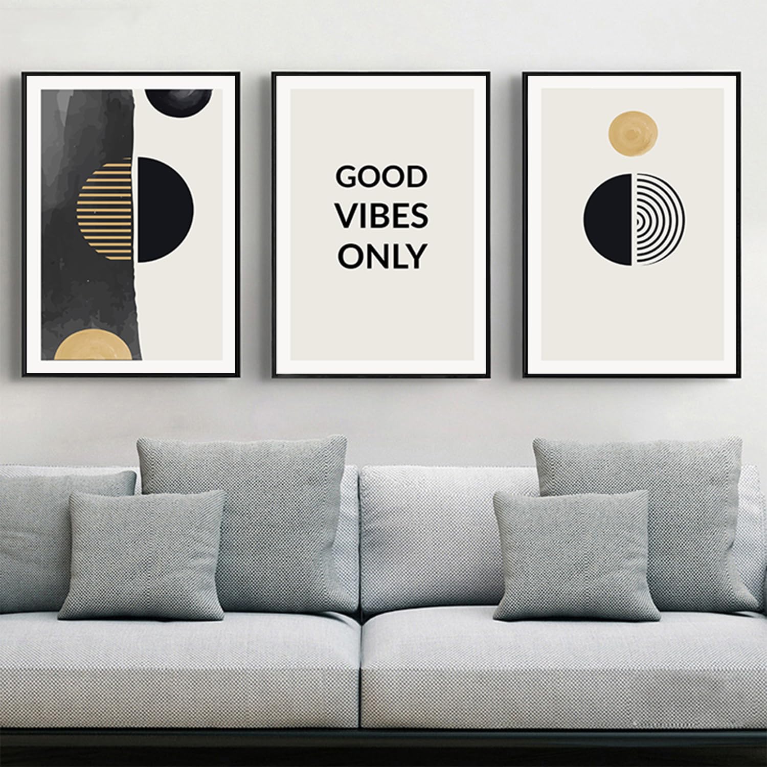 PYNVDD Canvas Poster, Modern Minimalist Abstract Wall Art, Bohemian Poster Set, Geometric Wall Decoration, No Frame (Picture, 4.60 x 90 cm x 3)