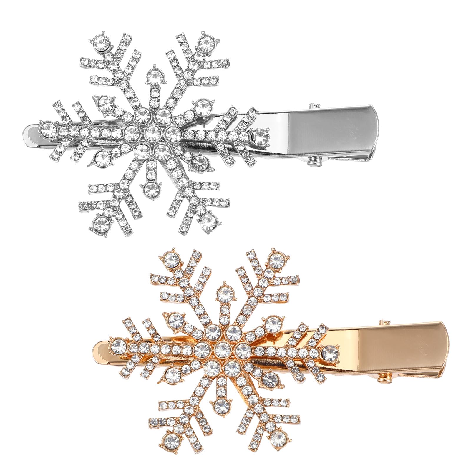 Qianyu Pack of 4 Snowflakes Hair Clips Christmas Hair Pin Snowflakes Crystal Hair Accessories Bridal Glitter Hair Clips Small Hair Accessory with Rhinestones for Women Girls Wedding Christmas