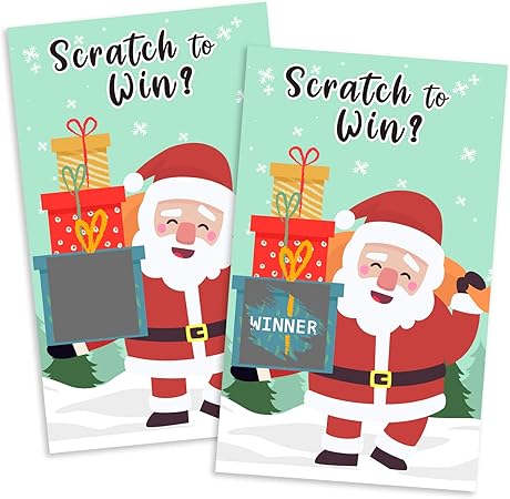 Amazon クリスマススクラッチオフカード 40枚パック クリスマスパーティーゲーム ホリデーイベント用 グループ 子供 大人用 抽選図用フェスティバルラッフルチケット クリスマスギフト選択 カードゲーム トランプ おもちゃ