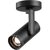 Opulux 12W LED Dimmable Zoomable Ceiling Spotlight Indoor &ndash; Adjustable Beam Angle 10-55&deg; Surface Mount Wired Accent Spot Light for Picture, Plants &amp; Painting | Warm White 3000K CRI 97, Black