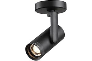 Opulux 12W LED Dimmable Zoomable Ceiling Spotlight Indoor – Adjustable Beam Angle 10-55° Surface Mount Wired Accent Spot Light for Picture, Plants & Painting | Warm White 3000K CRI 97, Black