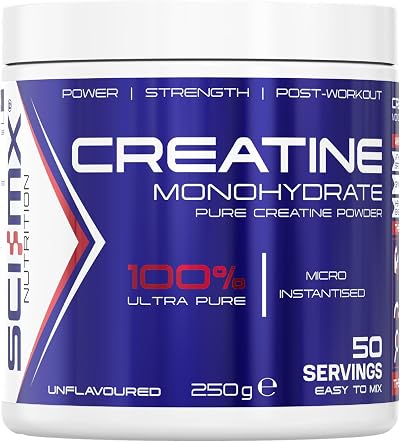 SCI-MX Creatine Monohydrate Powder 250g Unflavoured Vegan Micro-Instantised
