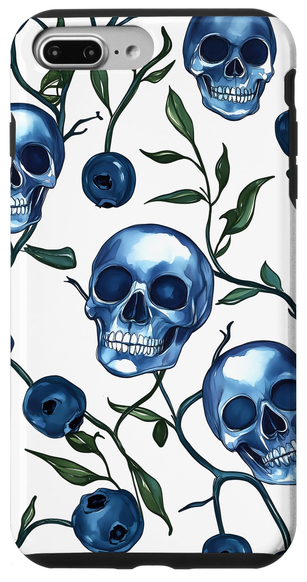 Blue Skull Floral Pattern Case for iPhone 7 Plus/8 Plus