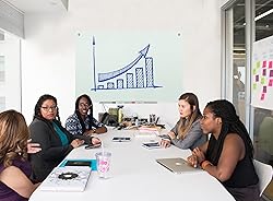 J&J worldwide Glass Whiteboard 47 x 35, Frosted