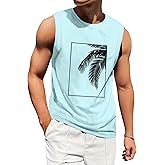 Mens Tank Tops Beach Summer Sleeveless Shirts Graphic Palm Tree Vacation Tanks Muscle Gym Tank Top