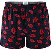 Cinvik Mens Cotton Boxers Funny Woven Pattern Plaid Boxer Shorts Inseam Pajamas Single Pack