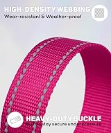 TagME Reflective Nylon Dog Collar 2.0 cm Red Adjustable 25-40 cm Quick Release view 8