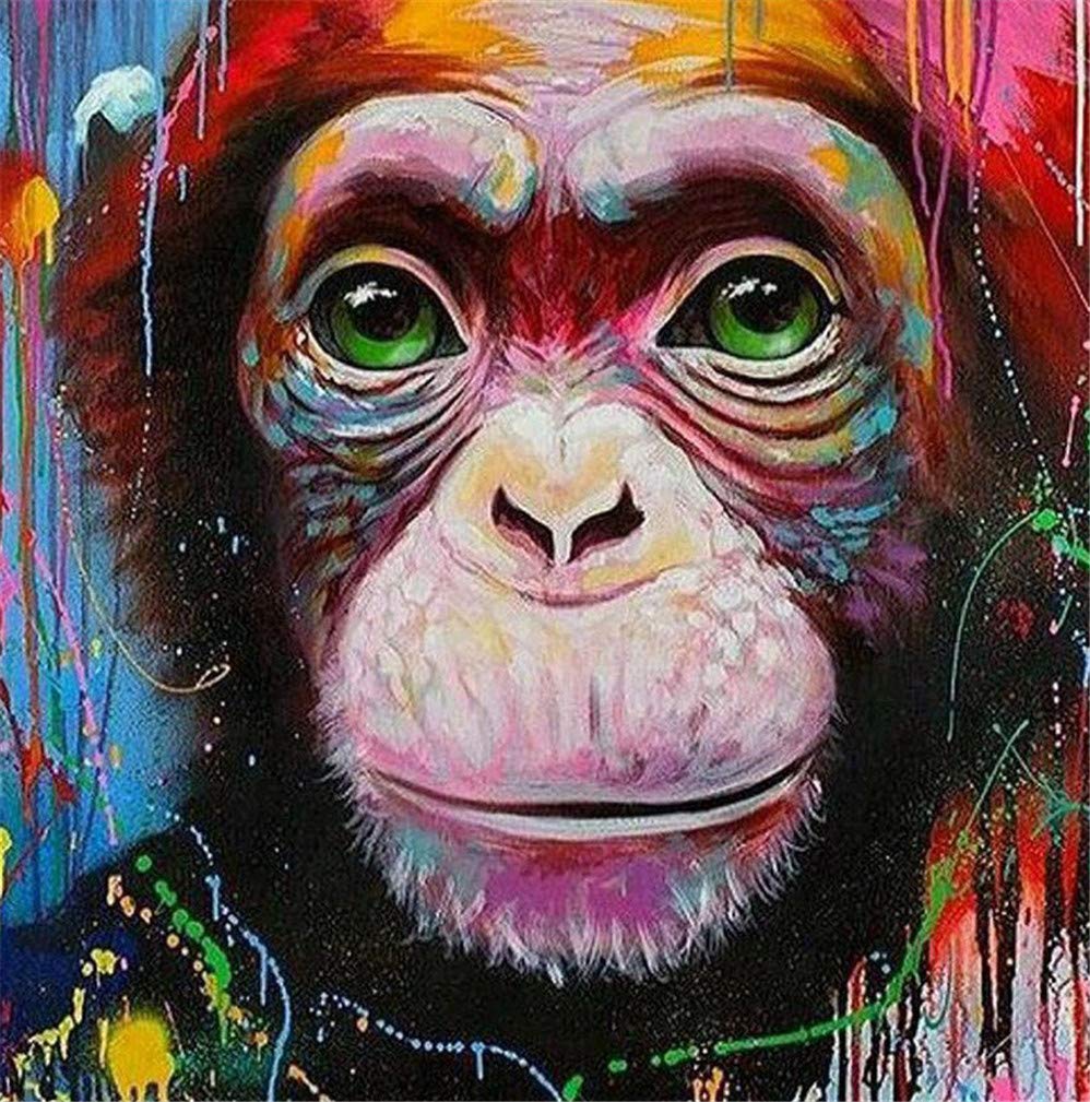 Abillyn Embroidery Cross Stitch Kits Colorful Orangutan Stamped with Printed Pattern Starter Kit (Orangutan)