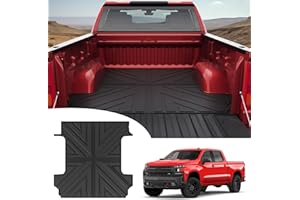 JTYZSM Truck Bed Mat for 2019-2025 Chevy Silverado/GMC Sierra 1500 5.8FT Crew Cab Short Bed All Weather TPE Trunk Bed Liner for 19-25 Chevrolet Silverado Sierra