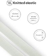 Shelver Elastic for Sewing White 15mm x 5m Widths 7 10 15 20 25 40 50 mm view 2