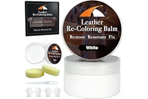 KIEPOL White Leather Repair Kit, White Leather Recoloring Balm, Leather Dye - Restore & Renew Scratch, Faded and Aged Leather & Vinyl Couches, Boots, Car Seats or Leather Furniture…