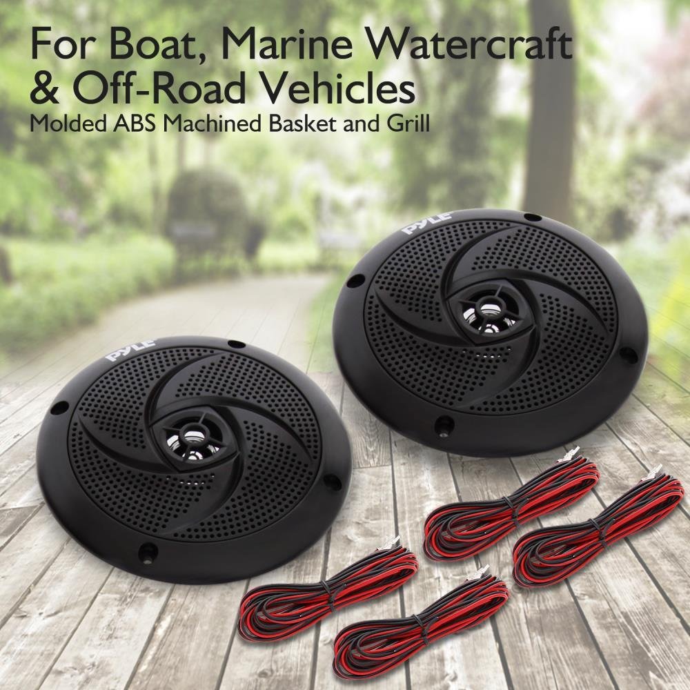 Marine Grade Speakers Low Profile 5.25 Inch Boat Car 2 Way Waterproof