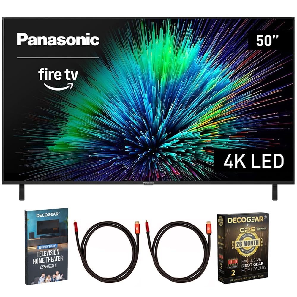 Panasonic TV-50W70BP W70 Series 50 inch LED 4K Ultra HD Smart Fire TV Bundle with 2X 6FT Universal 4K HDMI Cable, Theater Essentials and CPS Exclusive 26 Month Protection Pack (BEACH-CPS-26M500ATV)