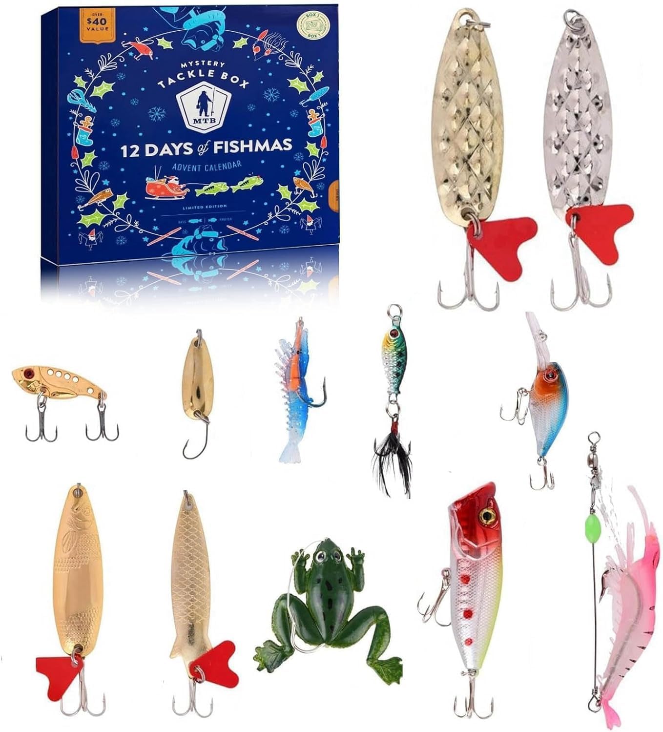 Advent Calendars - 2023 Advent Calendar Fishing Christmas Countdown 12 Days Fishing Set For Adult Men Teen Boys 2024 Xmas Surprise Gift