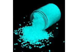 Shiny Stone Glow in The Dark Gravel Stones Rocks, Aquarium Gravel, Glow Rocks Stones,Decorative Rocks for Fish Tank Aquarium Garden Planter Landscape Decoration,280g/10oz (3-5mm, Aqua)