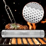QWORK 12 Inch Stainless Steel Hexagonal Smoke Tube for Grills Pellet Hot Cold view 6