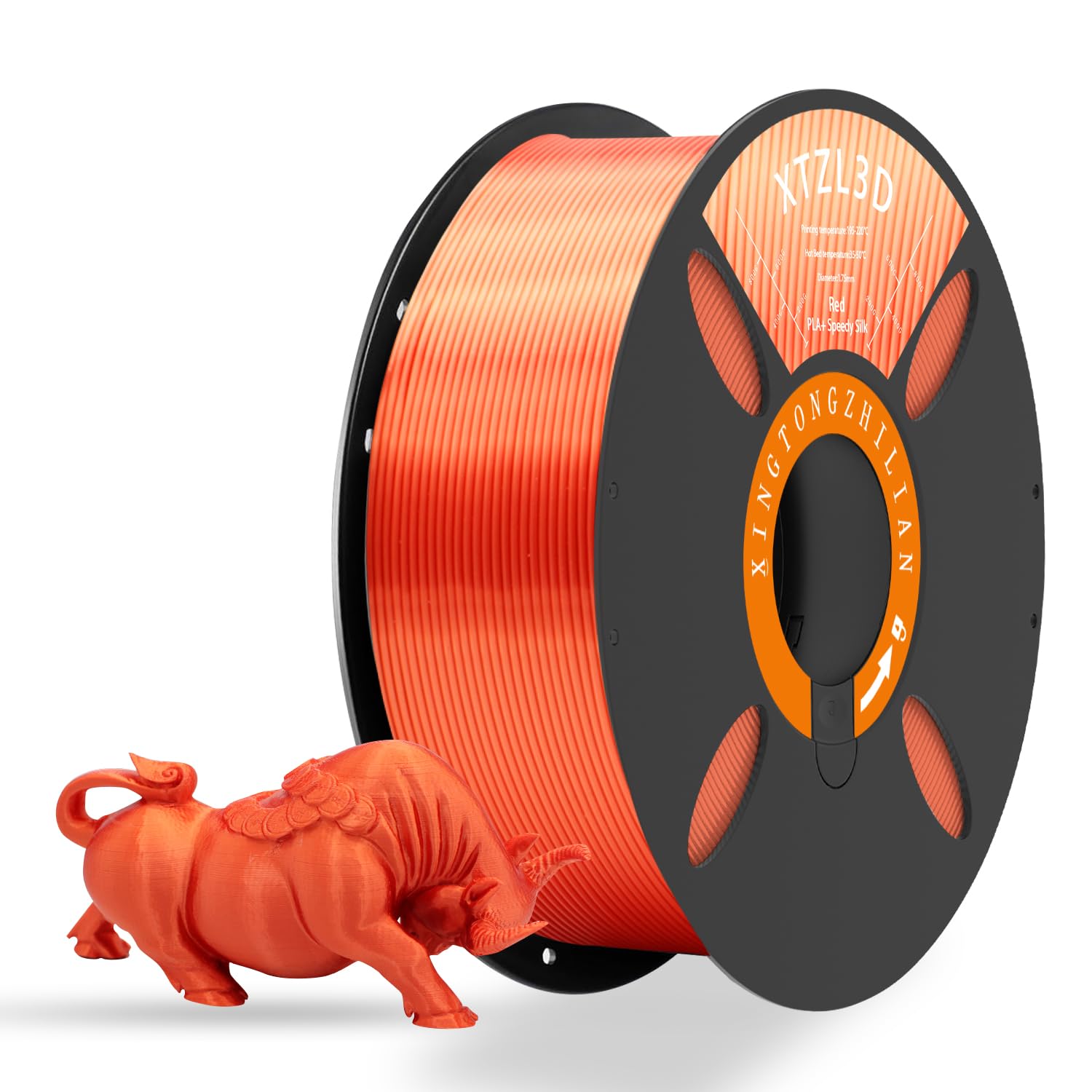 PLA 3D Printer Filament 1.75mm,3D Printing Filament Material Dimensional Accuracy +/- 0.02 mm,1kg/Spool (2.2 LBS) for 3D Printers,Red Silk PLA