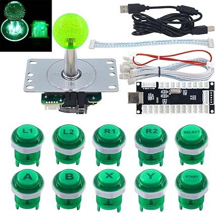Amazon Sj Jxアーケードゲームled Diyキットメカニカルキーボードスイッチアーケードledボタンledジョイスティックコントローラゼロディレイusbエンコーダ用pc Mame Retropie緑 Sj Jx パソコン 周辺機器 通販