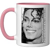 MIchael Jackson 712 Ceramic Mug, Pink/White, 11oz