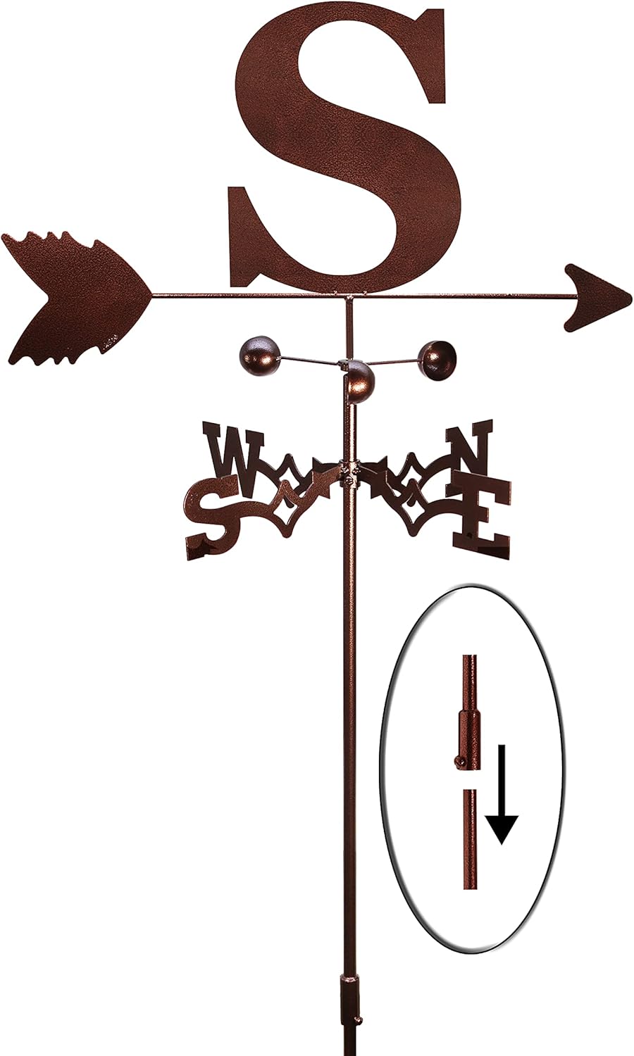 Weathervanes - SWEN Products Monogram Letter Weathervane (Garden Stake Included)