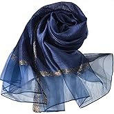 HURESON Lightweight Silk Scarf Shawl Elegant Soft Shawls and Wraps for Evening Dresses glitter Scarves for Women for All Seasons