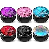 Frienda 6 Pieces Plastic Disco Crystal Phone Grip Collapsible Crystal Phone Grip Holder Adhesive Foldable Expanding Finger Stand Holder Kickstand for Smartphone and Tablets(Vibrant Colors)