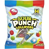 Adams &amp; Brooks, Inc. Sour Punch Lollipops Sour Fruit, Individually Wrapped 36 Count