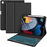 BLUTLOTUS for iPad 9th Generation Case with Keyboard 10.2 Inch - Backlit Wireless Detachable Folio Keyboard Cover with Pencil Holder for iPad 8th Gen/7th Gen/iPad Pro 10.5"/iPad Air 3rd Gen (Black)