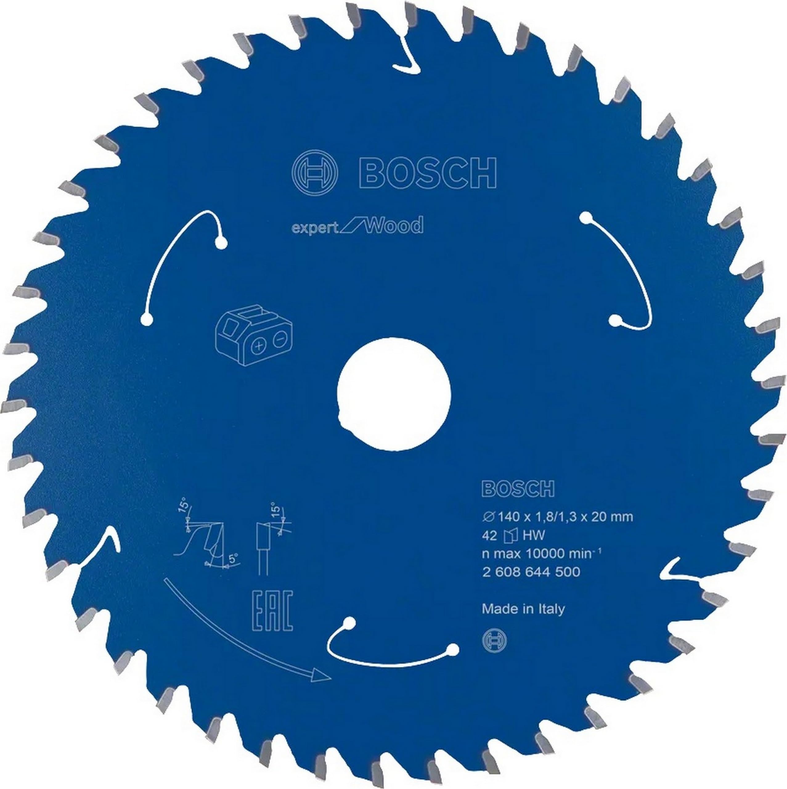 Bosch Professional Circular Saw Blade Expert (for Wood, 140 x 20 x 1.8 mm, 42 teeth; Accessories: Cordless Circular Saw)