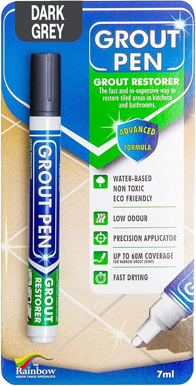 Rainbow Chalk Markers Grout Pen Dark Grey 5mm Wide Nib Tile Grout Restoration