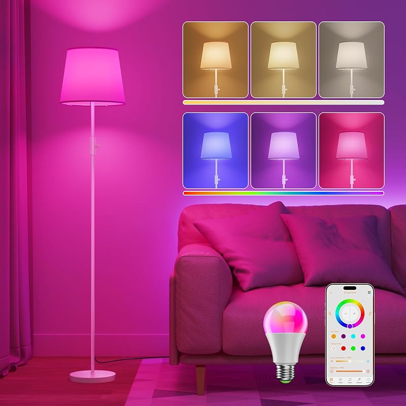 Lampada Da Terra Intelligente Per Soggiorno Cambio Colore RGB