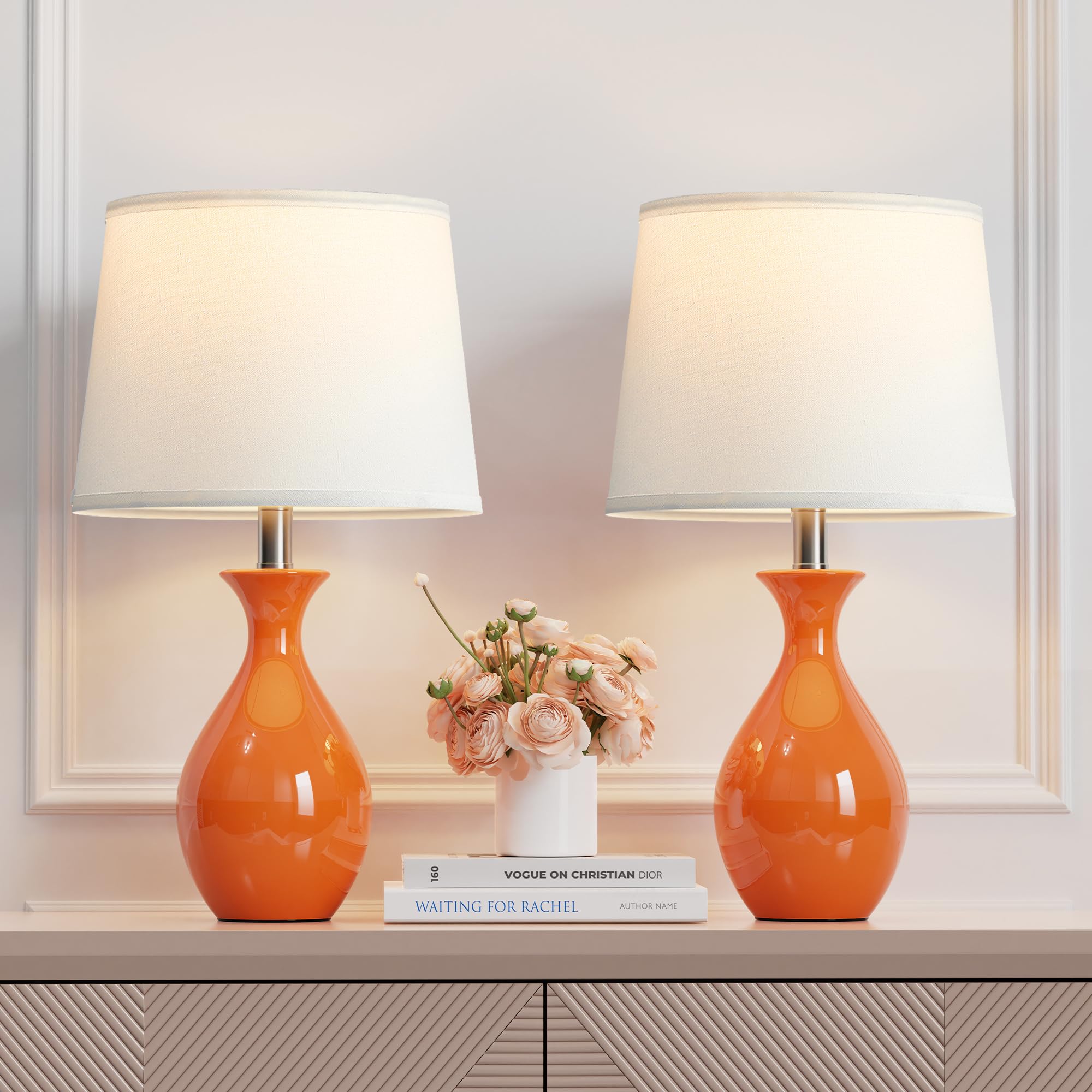 PARTPHONER Table Lamp Set of 2, Modern Ceramic