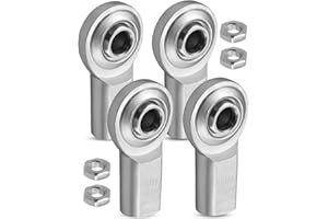 QNHEAY CF5 Rod End Bearing Heim Joints Right Hand Female Thread Heim Joint, 5/16 x 5/16-24 Stainless Female Rod End Bearing with Jam Nuts, 4 Pack