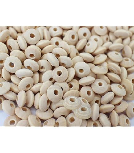 PH PandaHall 140 Cuentas De Madera De ábaco De 12 Mm, Cuentas De