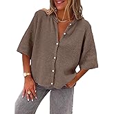 LILLUSORY Short Sleeve Cardigan Sweaters for Women 2026 Summer Cropped Button Up Sweater Tops Casual Shirt Y2K Outfits