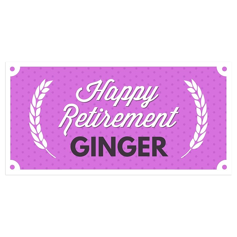 Happy Retirement Pink Banner Personalized Party Backdrop