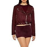 Forever 21 womens Faux Suede Cropped Moto Jacket