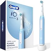 Oral-B Rechargeable Electric Toothbrush, iO3 Clean &amp; Protect, 3 Cleaning Modes, Visual Pressure Sensor to Protect Gums, Blue