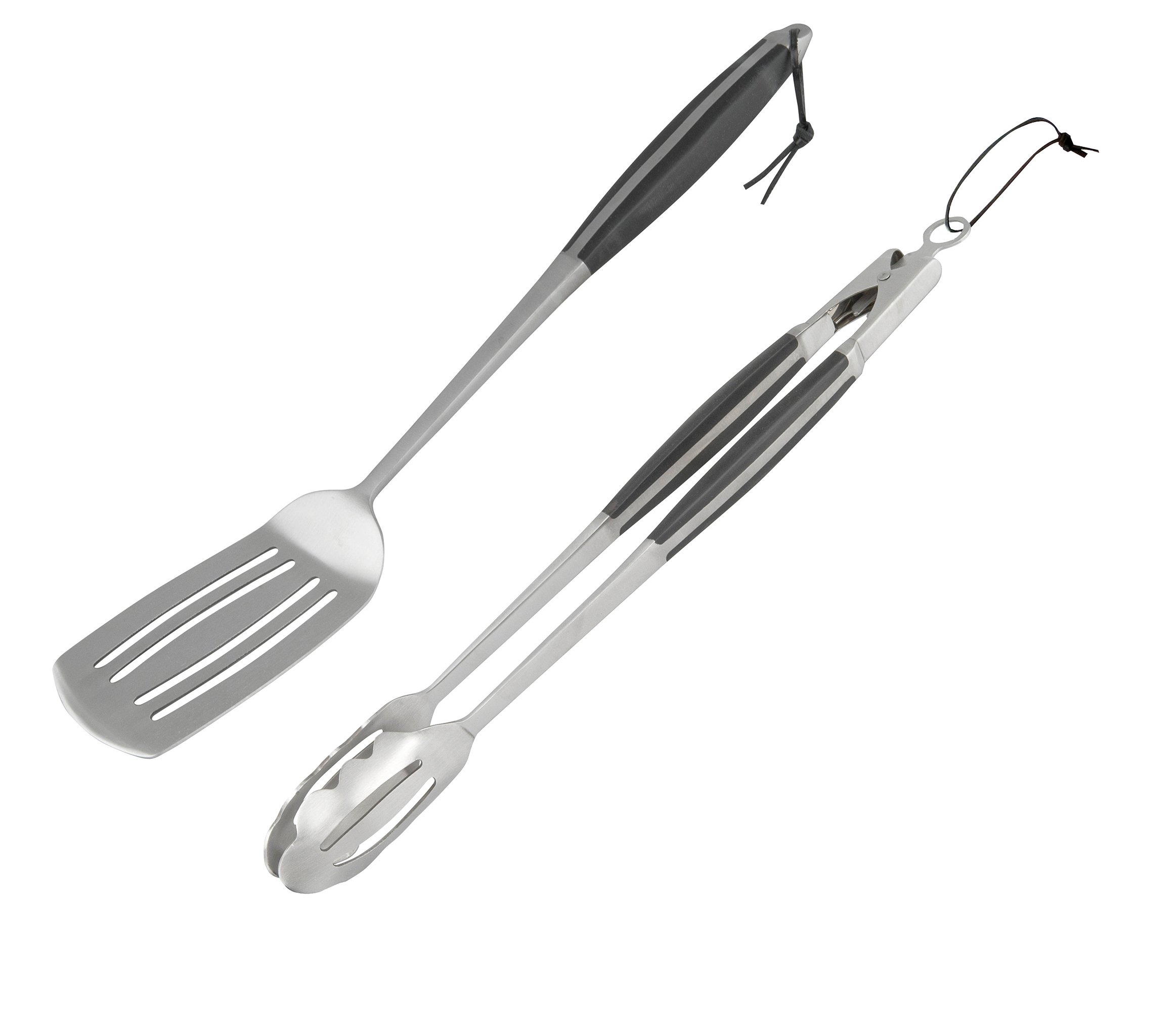 Campingaz Barbecue accessories, premium barbecue cutlery set made of stainless steel, consisting of extra long barbecue tongs and grill spatula/spatula for gas grill and charcoal grill, dishwasher safe