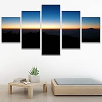 SIGNWIN 5 Panel Canvas Wall Art Colors of The Sky for Home Decorations Ready to Hang - 60
