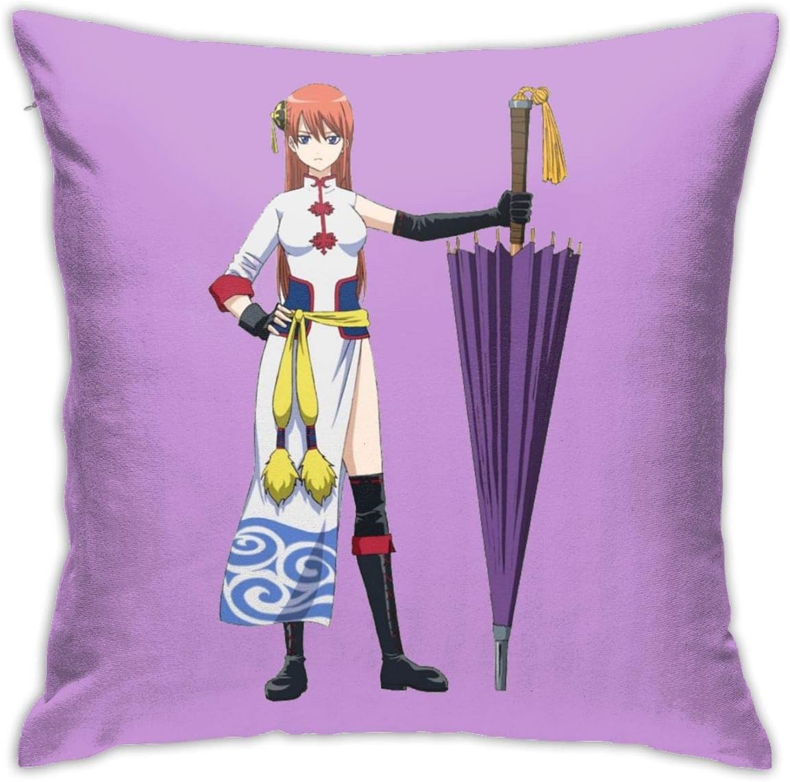 ShannonStone Women's Kagura Character Bedside Square Decorative Pillow Case for Sofa
