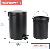 Home Treats 3L Small Bathroom Pedal Bin with Soft Close Lid Black view 3